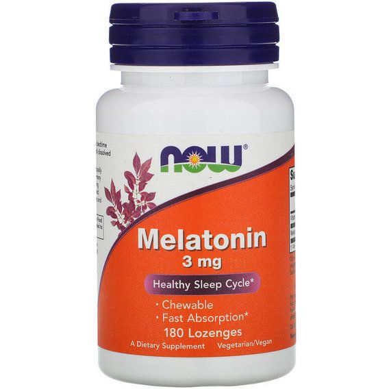 Мелатонін для сну NOW Foods Melatonin 3 mg 180 Lozenges NOW-03259