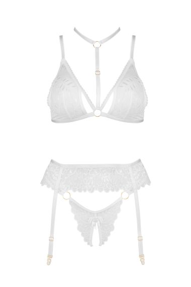 Комплект Beauty Night NOEMI SET bra, garter, crot. thong Белый L/XL | Зображення 2