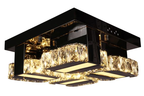 Люстра стельова кришталева LED з пультом 25676 Хром 14х33х33 см. | Зображення 8