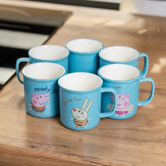 Набор из 6 чашек Peppa Pig, 150 мл, синий. | Зображення 4