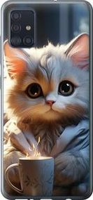 Чехол на Samsung Galaxy A51 2020 A515F White cat из пластика FCh_096060