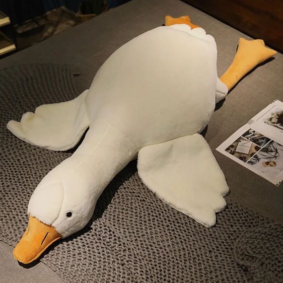 Іграшка-подушка для відпочинку, М'яка плюшева іграшка антистрес гуска, Іграшка подушка гуска для дітей EV-46