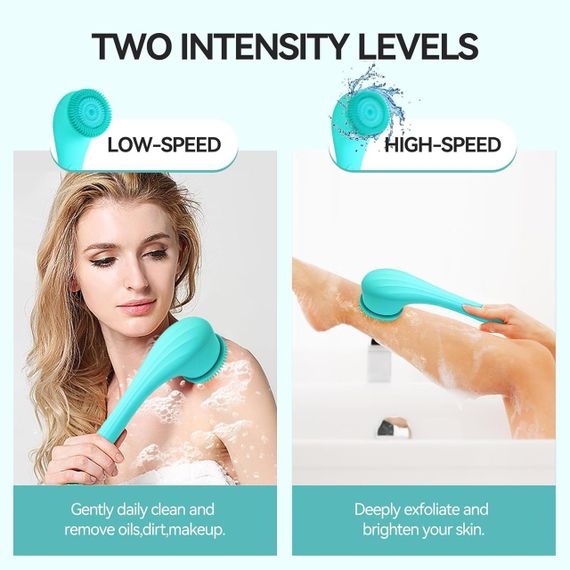 Водонепроникна силіконова щітка для ванни — масаж, очищення та відлущування, перезаряджуваний скрабер для душу | Зображення 3