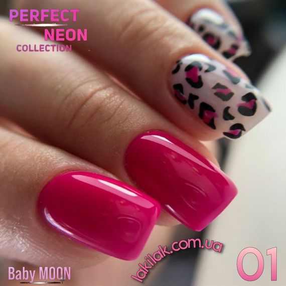 Гель-лак BABY MOON Perfect Neon №01 темна фуксія, 6 мл