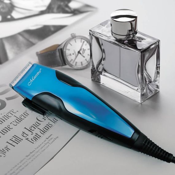Машинка для стрижки волос Maestro MR-650C-BLUE, проводная, с насадками | Зображення 1