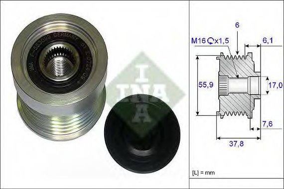 Механізм вільного ходу генератора VOLVO S60C70V70 (вир-во Ina) INA 535007210 на VOLVO S70 седан (LS)