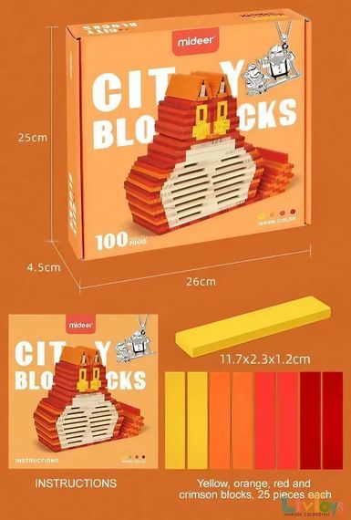 Дитячий конструктор CITYBLOCKS 100 деталей | Зображення 1