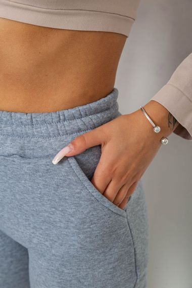 Спортивные штаны женские на флисе, цвет серый, 238R58641-3 | Зображення 4