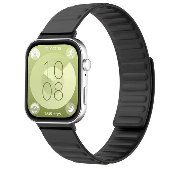 Силиконовый магнитный ремешок Primolux Magnet для смарт-часов Huawei Watch Fit 3 / Fit 4 / 4 Pro - Black