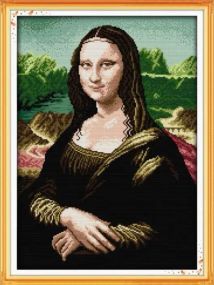 Набір для вишивання за нанесеною на канву схемою "Mona Lisa 2 ".AIDA 14CT printed , 35*47см