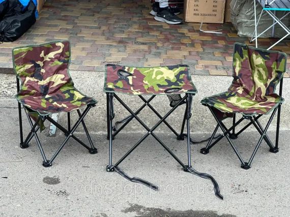 Набір для пікніка стіл та стільці 2шт у сумці / Туристичний столик зі стільцями / Складаний стіл та стільці | Зображення 1