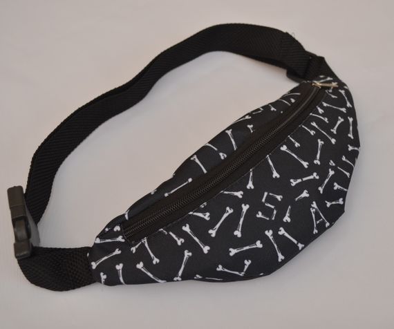 Сумка поясна бананка 4Profi Міні з принтом Кісточки з одним відділенням 20081 | Зображення 4