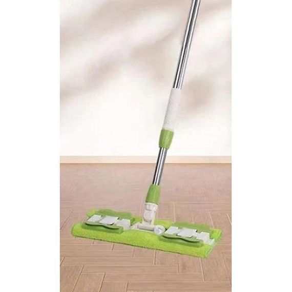 Швабра полотер для быстрой уборки с насадкой из микрофибры на зажимах с запаской. JI-892 Цвет: зеленый | Зображення 1