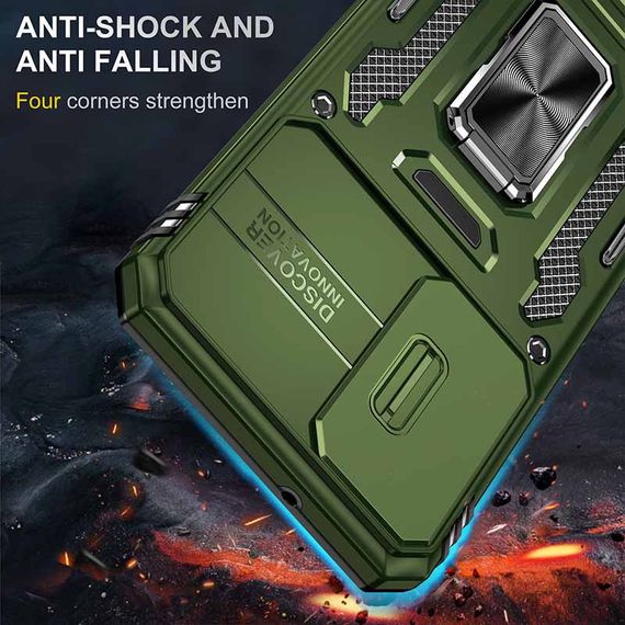 Ударостійкий чохол Camshield Army Ring для Samsung Galaxy S22 Оливковий / Army Green | Зображення 3