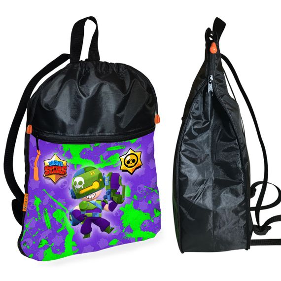 Рюкзак-мішок для взуття, спортивної форми Бравл Старс дитяча сумка для змінки з розширювачем (01220)