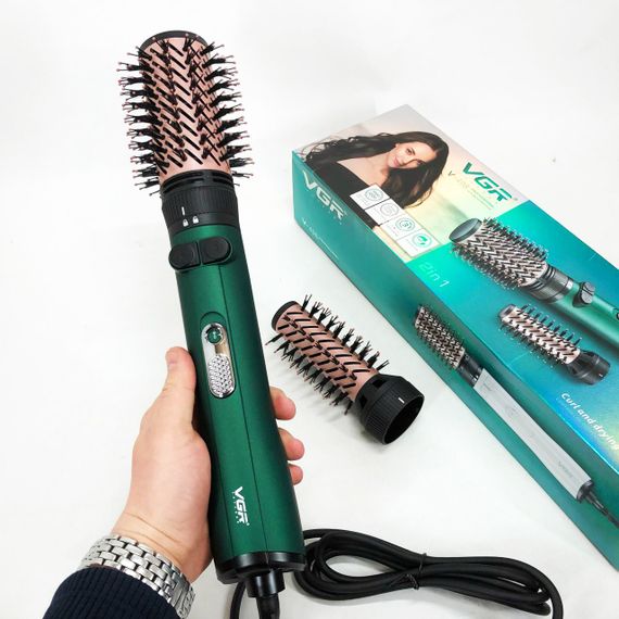 Фен електричний з насадками VGR, Фен з іонізацією і регулюванням температури професійна щітка ZK-42 | Зображення 3