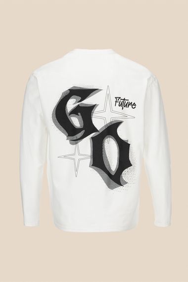 Лонгслів з принтом чоловічий LAWA P-MB02328 3XL Молочний shop (2000991032293) | Зображення 1