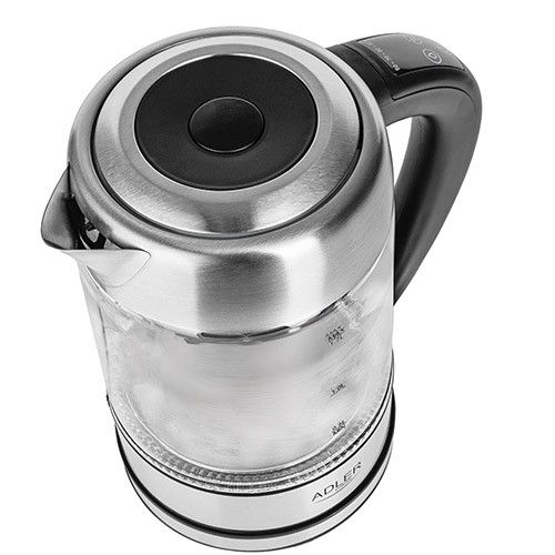 Електрочайник скляний Adler AD 1247, 1,7 л, 2200 Вт, з регулюванням температури та підсвіткою | Зображення 4