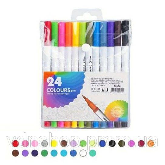 Двосторонні художні маркери для малювання, Набір професійних різнокольорових двосторонніх маркерів YG-29 | Зображення 5