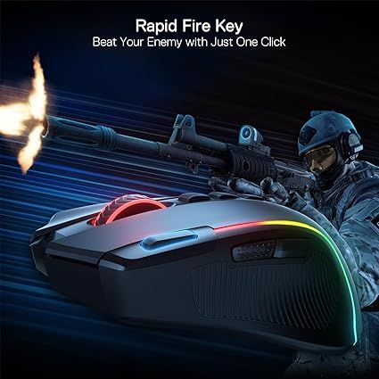 Игровая мышь Redragon M612 PRO RGB, проводная/беспроводная оптическая мышь с разрешением 8000 точек на дюйм | Зображення 5