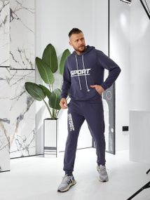 Спортивный костюм мужской из двунитки AleX Модель 2908 Серый, 48-50