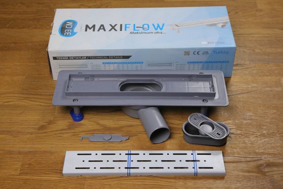 Душовий канал з горизонтальним фланцем, з сухим затвором MAXIFLOW Prime 360, решітка "ДОЩ", 33 см 4023.0Y050K.033.1 | Зображення 2