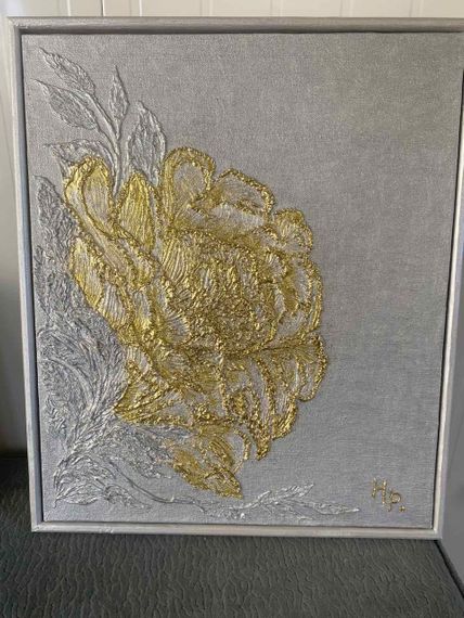 🌸✨ Інтер’єрна картина “Золота півонія” 50×40 см ✨🌸