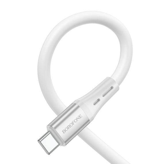 Кабель BOROFONE BX88 Solid silicone charging data cable for Type-C White | Зображення 2