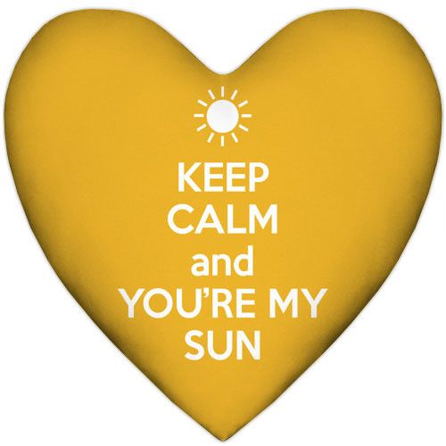 Подушка серце XXL Keep calm and you`re my sun 57x57 см (6PS_15L010)