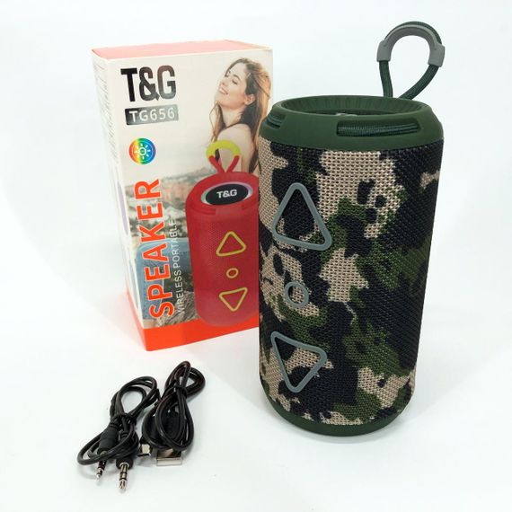 Bluetooth колонка портативная TG656 FM-радио, Громкая колонка для вечеринки. Цвет: камуфляж | Зображення 2