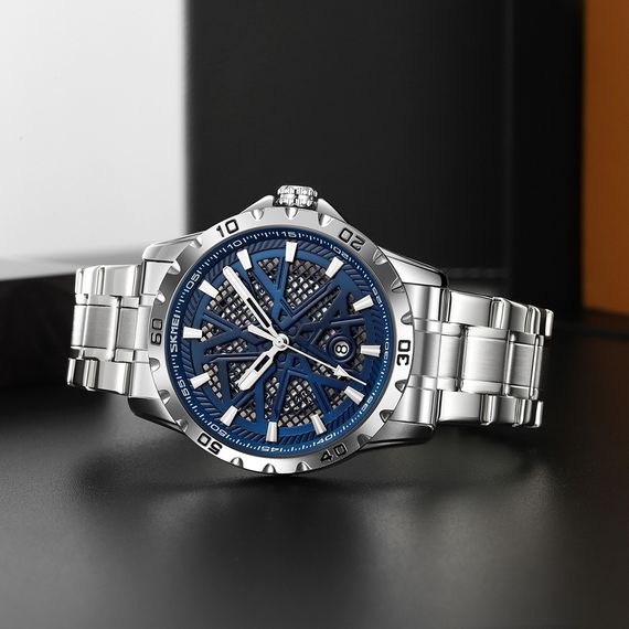 Чоловічий годинник Skmei 9337SIBU Silver-Blue | Зображення 3