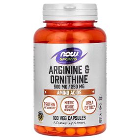 Аргінін NOW Foods Arginine/Ornithine, 500 mg/250 mg 100 Veg Caps