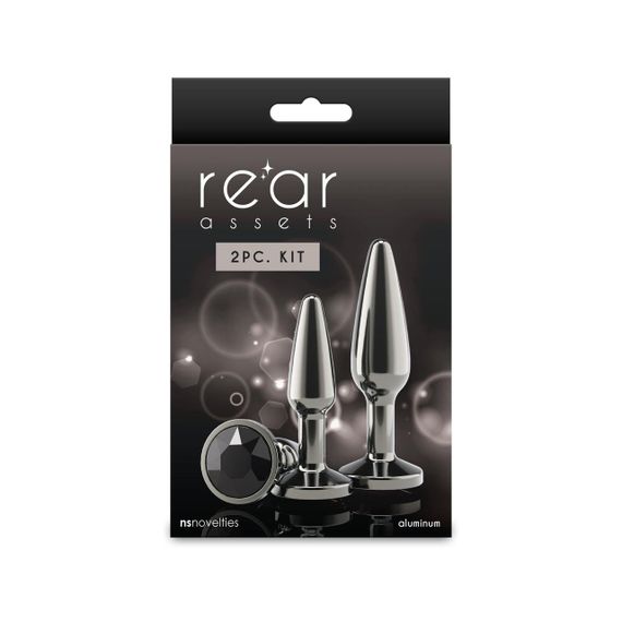 Набір анальних пробок NS Novelties Rear Assets - Tapered Trainer Kit - Gunmetal - Black Sex Aura | Зображення 2