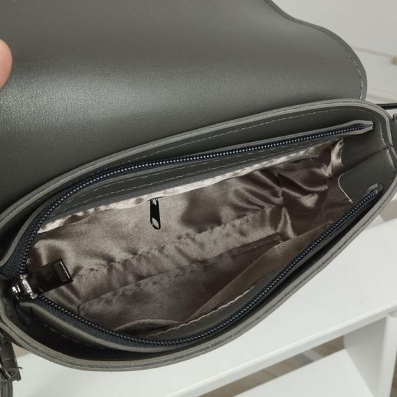 Маленькая сумка через плечо крос-боди Серая Графит | Зображення 4