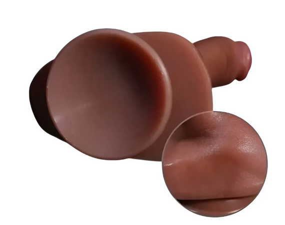 Большой фаллоимитатор с мошонкой на присоске OYO - Dildo Double Layer Silicone YQW-015 (длина 22 см, диаметр 5 см) Sex Aura | Зображення 2