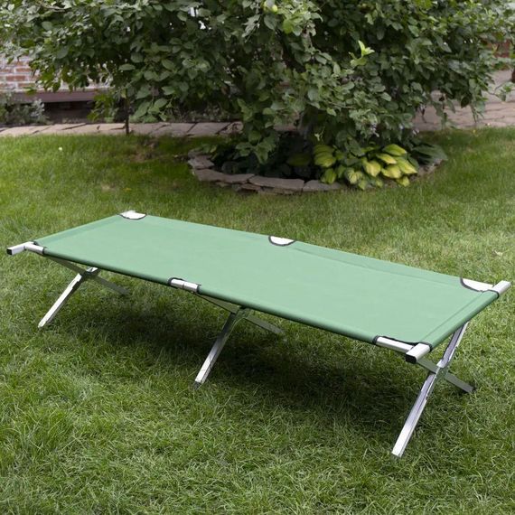 Ліжко розкладне для кемпінгу 189х70х45см, Зелений / Туристичне ліжко-розкладачка з чохлом | Зображення 5