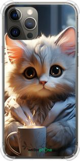 Чохол на iPhone 12 Pro Max Білий кіт "5646sp-2054-2448"