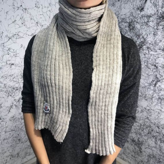 Зимний комплект Moncler Winter Hat Knitted Pompon and Scarf Gray | Зображення 8