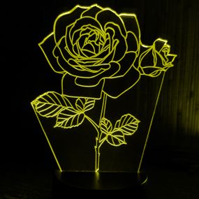 Акриловый светильник-ночник Роза желтый tty-n001146