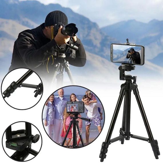 Штатив трипод для фотоапарата та телефону 35-103 см, Tripod FY-3120 / Регульований штатив для кільцевої лампи | Зображення 1
