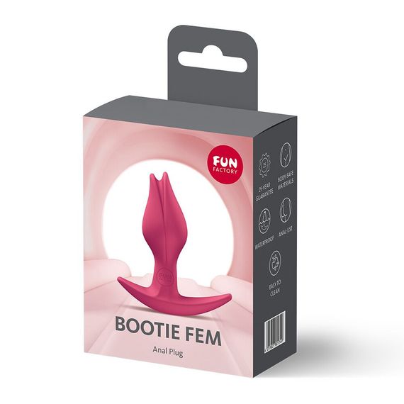 Анальна пробка Fun Factory BOOTIE FEM Raspberry, у вигляді бутона, діаметр 2,9 см, тонкий обмежувач | Зображення 6