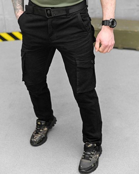 Штани карго чорні pasifik з поясом ДЛ7254 | Зображення 2