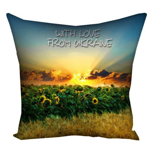 Подушка габардинова з принтом With love from Ukraine 50x50 (5P_UKR036)