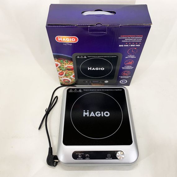 Маленька електрична плитка Magio MG-145 2000 Вт, Портативна плита електро, Комфорочна електроплита FR-84 | Зображення 9