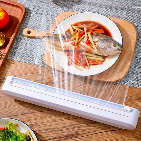 Диспенсер для зберігання та розрізання харчової плівки, 36х7х7см / Кухонний органайзер для фольги та пергаменту