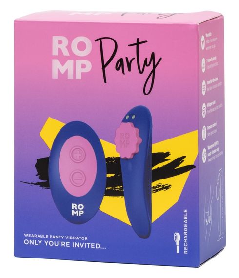 Вибратор в трусики ROMP Party с беспроводным пультом управления, синий Sex Aura | Зображення 8