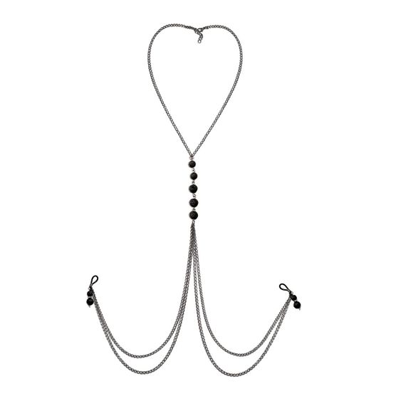 Украшение на грудь с натуральными камнями Art of Sex - Nipple clamps Lava Sex Aura