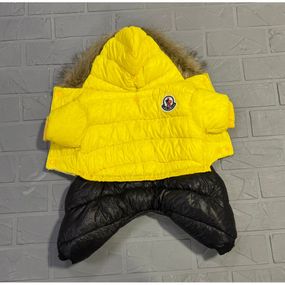Брендовый зимний комбинезон для собак MONCLER , желтый