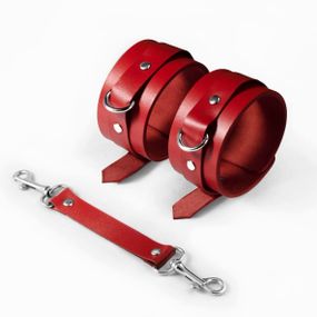 Поножи шкіряні Feral Feelings Ankle Restraints Червоний One Size