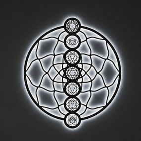 Панно декоративное картина на стену Чакры круглое LED подсветка 800х922 acr-p000252